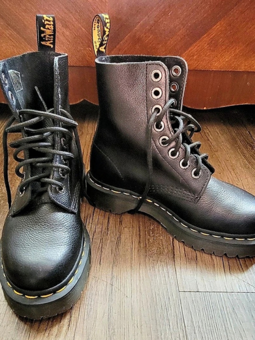 Dr. Martens Bex Pisa Leather Platform Boots Black